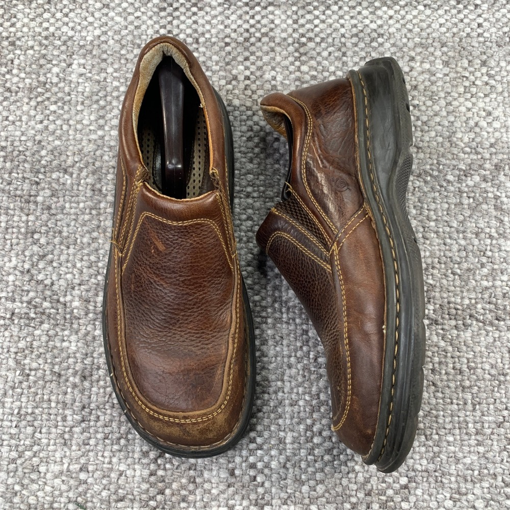Born Slip On Loafers Mens 10 Brown Leather Moccasin Toe B 6093